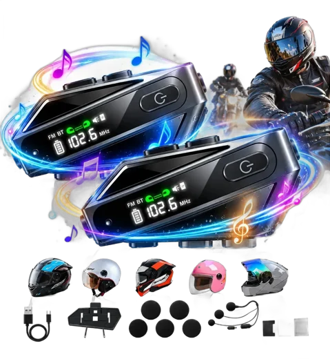 Par Intercomunicador Capacete Moto Kuerl Bluetooth Sem Fio