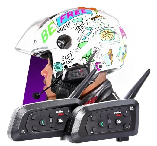 Par Intercomunicador V6 Plus Capacete Comunicador Sem Fio Bluetooth Moto Par Fone De Ouvido Para Capacete Kit Conversar Moto Garupa